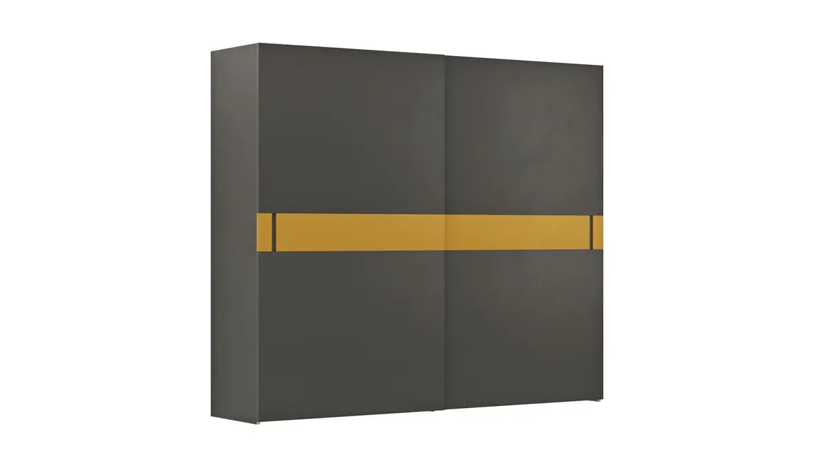 Schiebetürenschrank Loretto - B ca. 280 cm, Lack matt, Anthrazit