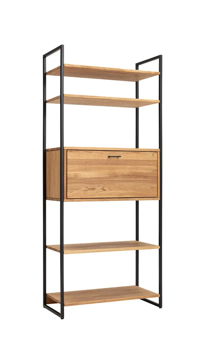 Regal Farmingdale - mit Klappe, Eiche massiv, natur geölt