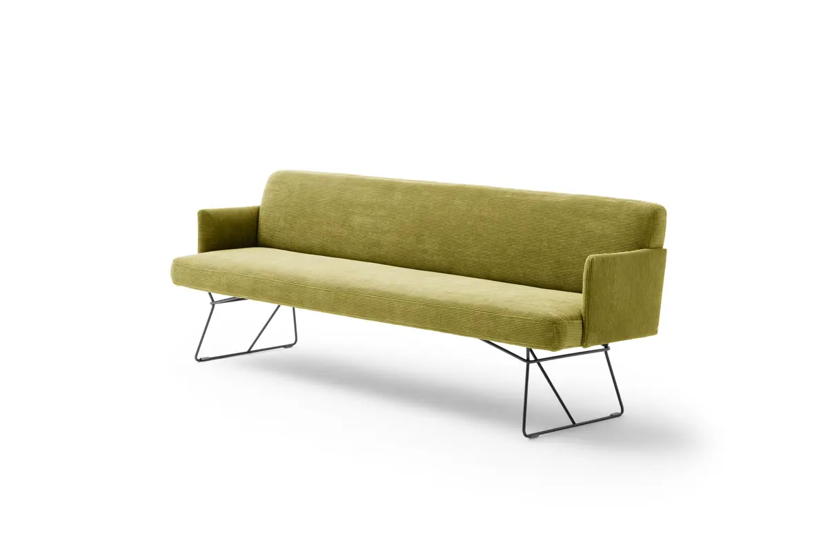 Polsterbank - Breite ca 206 cm, Stoff, Pistaziengrün