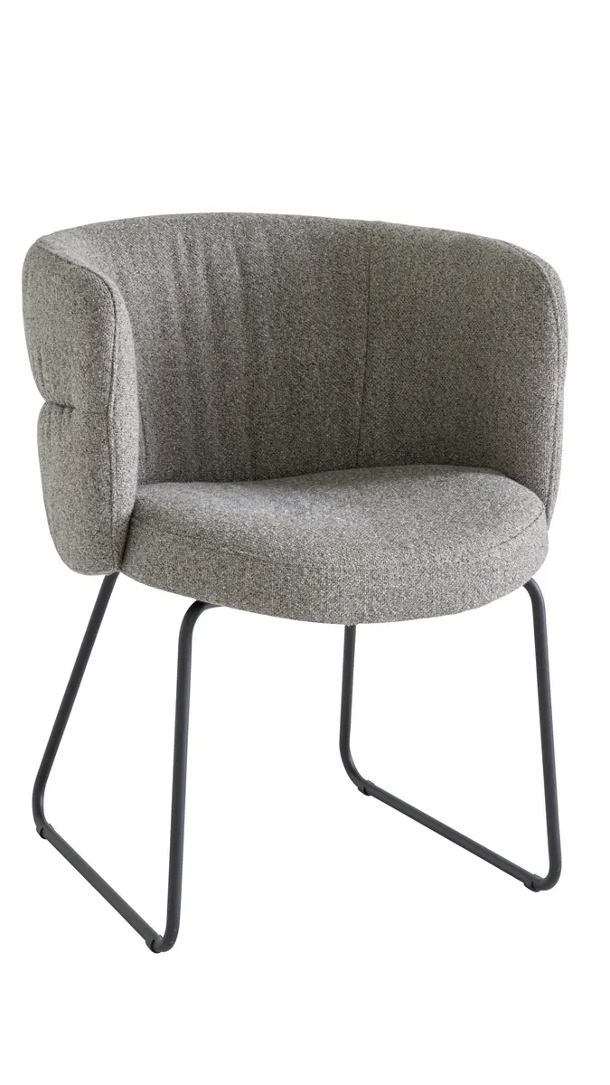 Armlehnstuhl Milana - Stoff, Grau