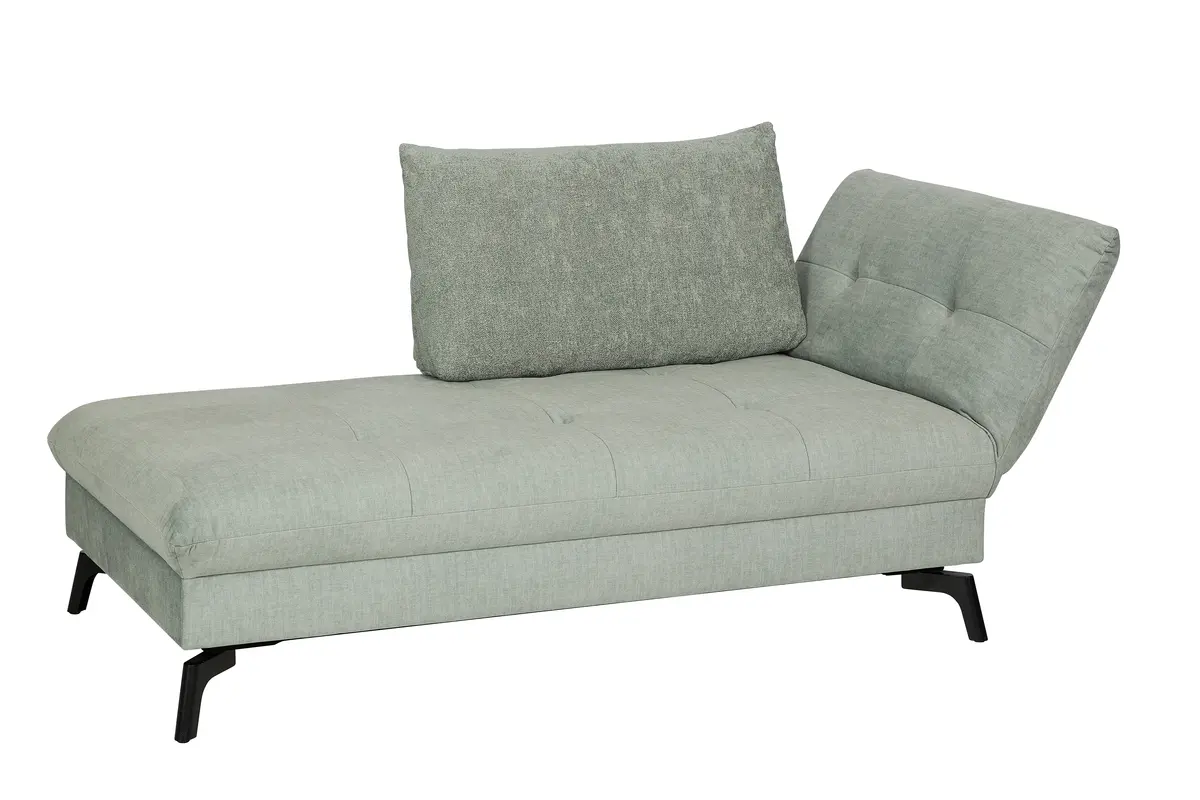 Recamiere - Schlaffunktion/Sitztiefe/Armlehne verstellbar, Stoff, Grau