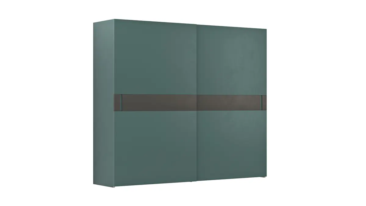 Schiebetürenschrank Loretto - B ca. 280 cm, Lack matt, Salbeigrün