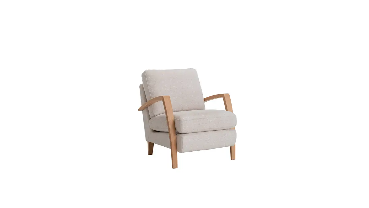 Sessel Karasu - Chic, Stoff, Creme