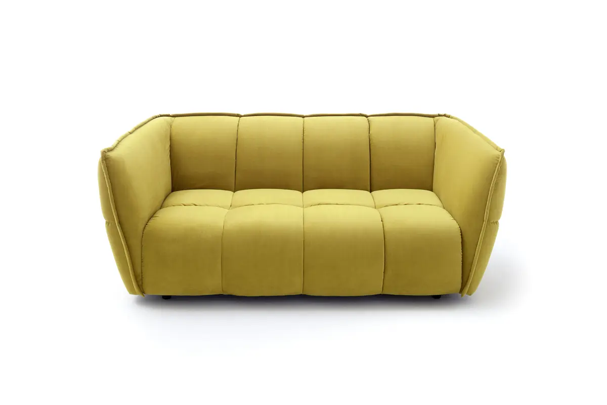 Sofa Hedda - 2-Sitzer, Velour, Senfgelb