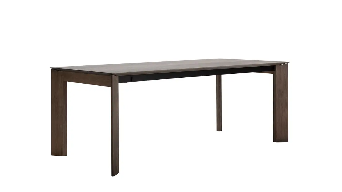 Esstisch Saratoga - ausziehbar, LB ca. 180x95 cm, Buche massiv, silbergrau geölt