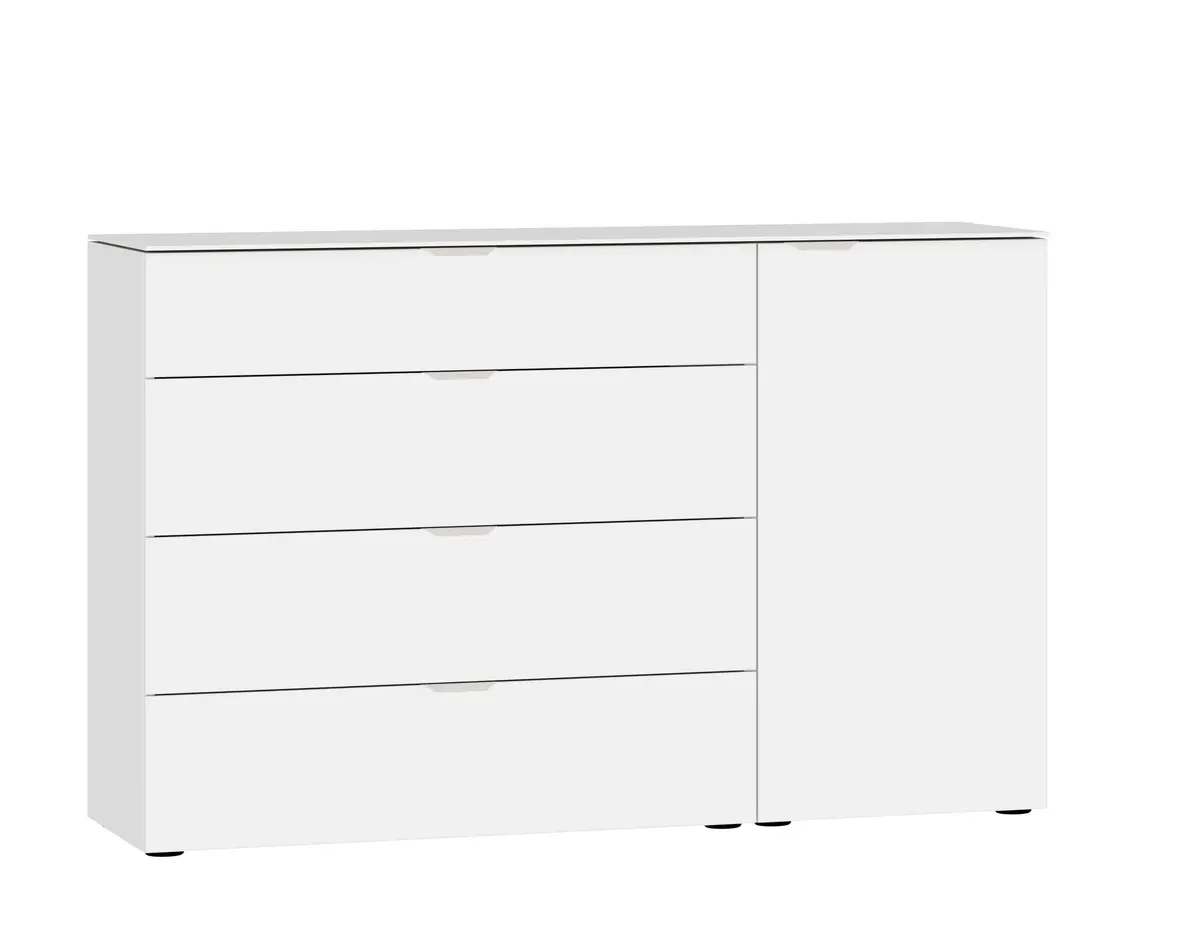 Kommode JOIN IT- Glas, Cremeweiß, Weiß