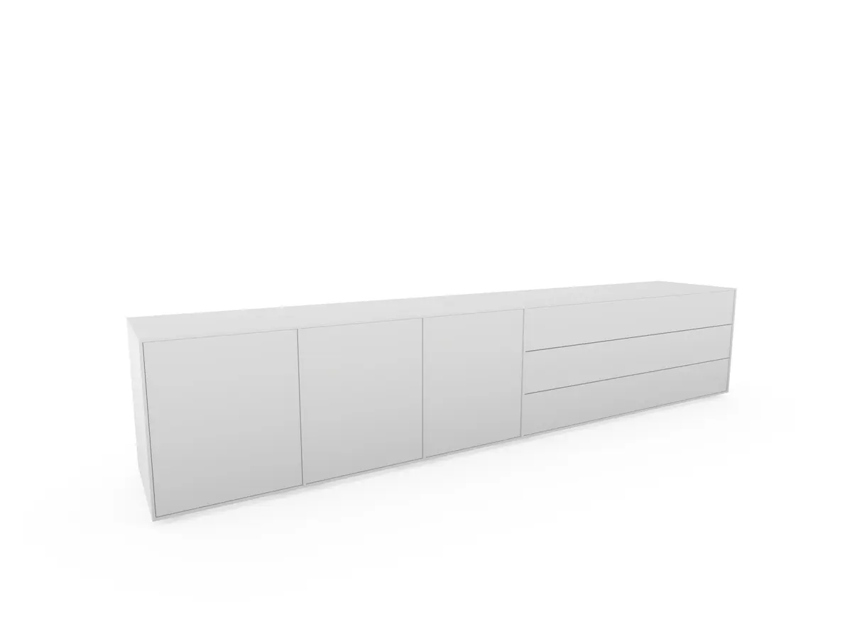 Lowboard Casello - BHT ca. 270x56x47 cm, Lack Matt, Weiß