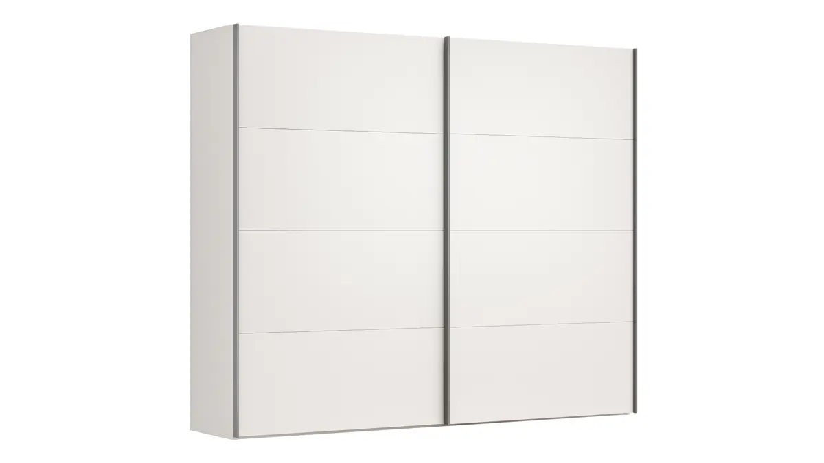 Schwebetürenschrank Viana - B ca. 271 cm, Lack, Weiß