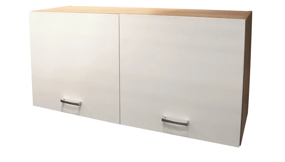 Hängeschrank- B ca. 100 cm, Eiche Dekor, Weiß, Matt