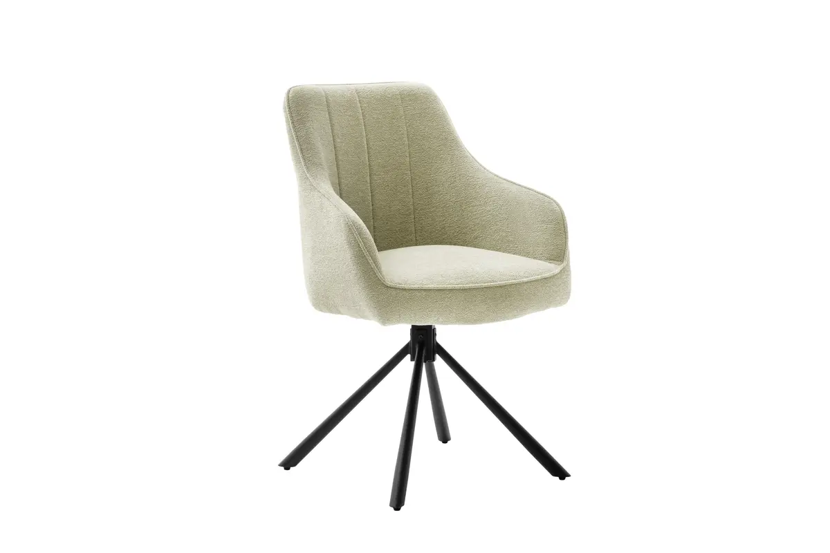 Armlehnstuhl - drehbar, Stoff, Creme