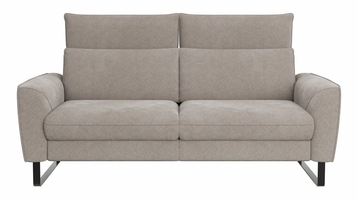 Sofa Avela - 2-Sitzer inkl. Kopfteil verstellbar, Stoff, Bisquit