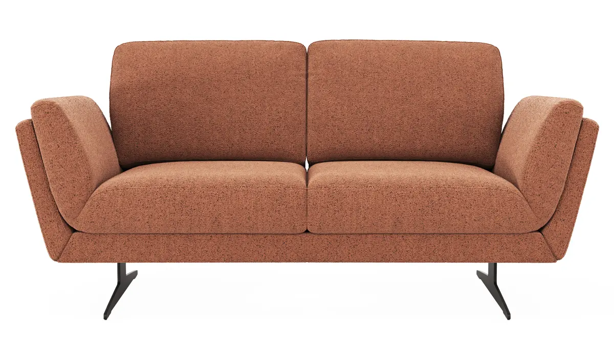 Sofa Tova - 2-Sitzer inkl. Rücken- und Armlehnfunktion, Kufe, Stoff, Rost