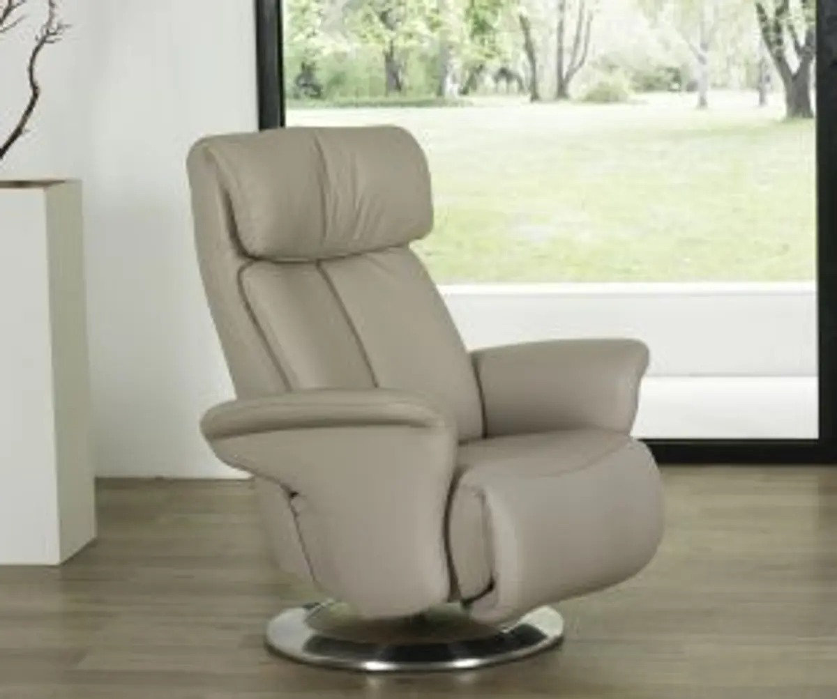 Fernsehsessel EM Hof - Relaxfunktion manuell, Leder, grau