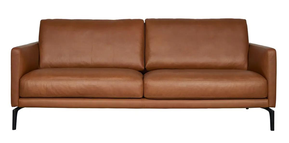Sofa Cuneo - 2,5-Sitzer, Leder, Cognac