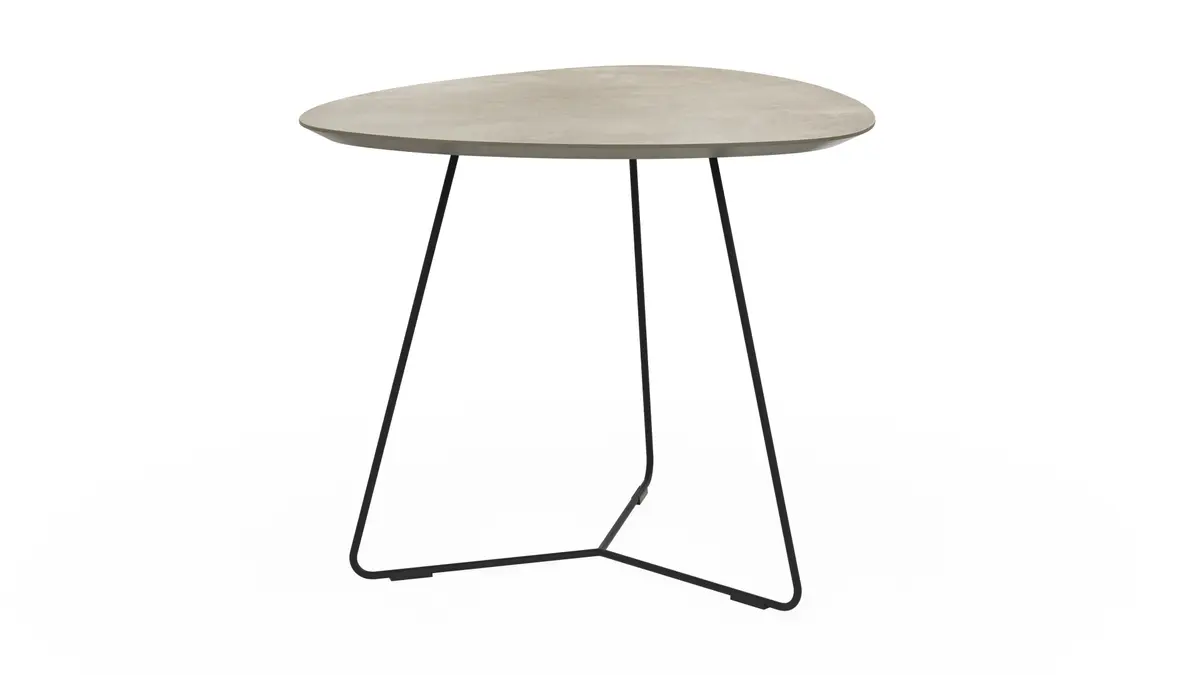 Ecktisch Fano - LBH ca. 59x50x50 cm, HPL Laminat, Grau