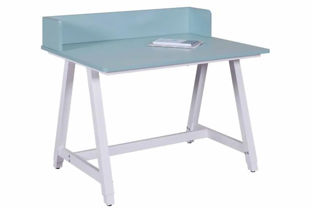 Schreibtisch - höhenverstellbar, LB ca. 80x60 cm, Blau, Weiß