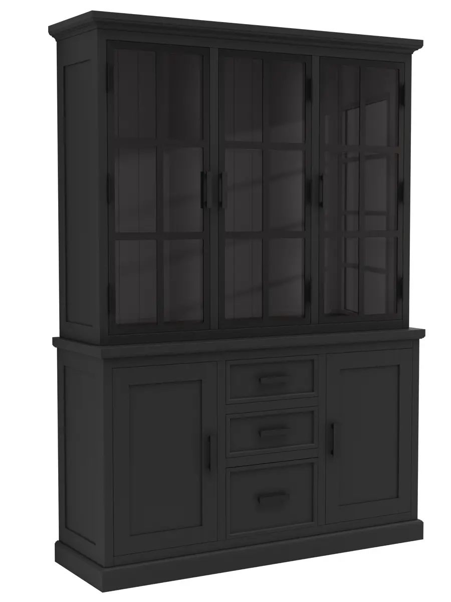 Buffetschrank Litchfield Metal - Graphit, Non-Antique / Metal, Black