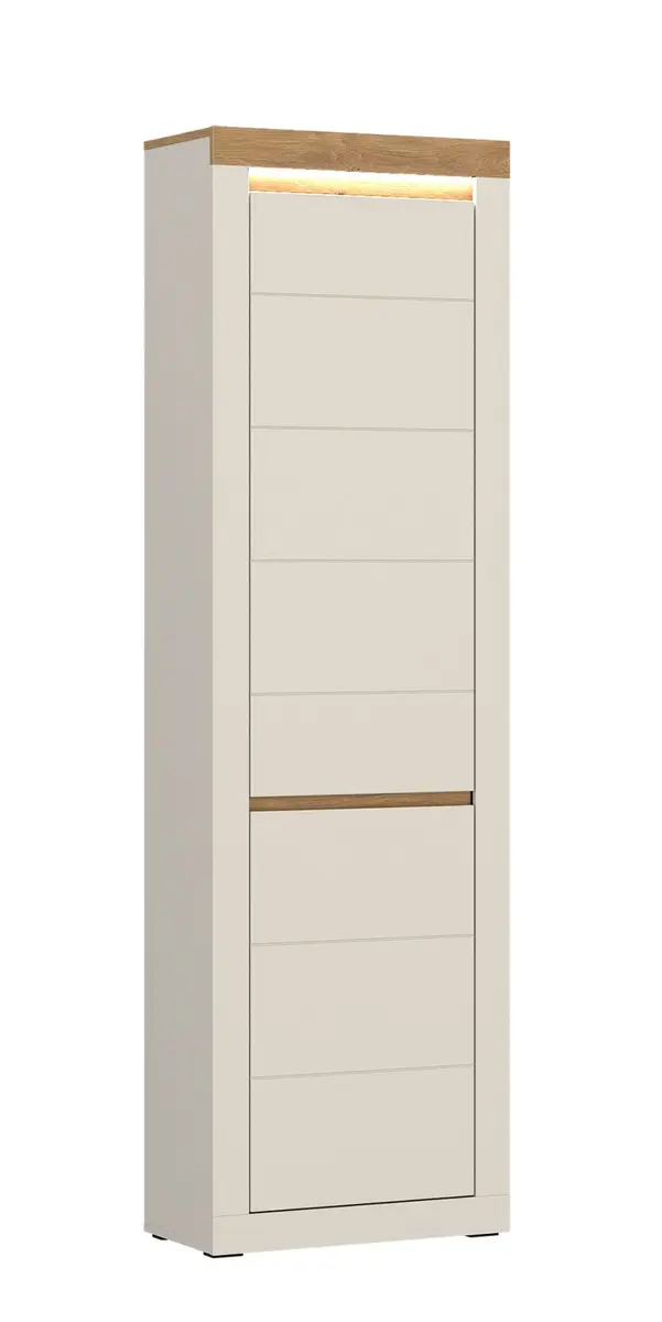 Garderobenschrank - mit Beleuchtung, B ca. 59 cm, Kaschmir, Stone Eiche Nachbildung