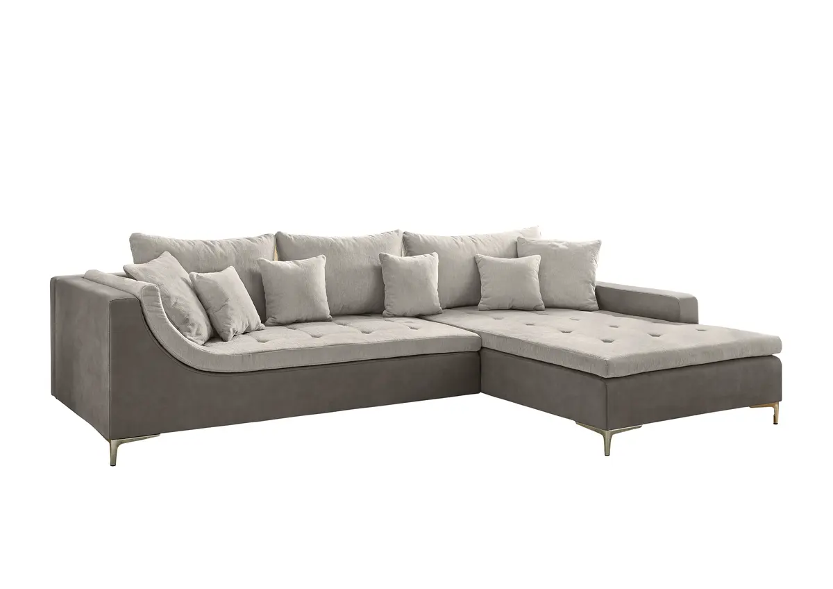 Ecksofa - 2,5-Sitzer, Ecke rechts, Stoff, Dunkelgrau