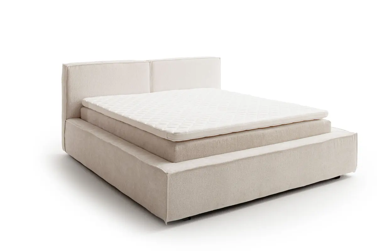 Polsterbett Samu 2 - Liegefläche 180x200cm, Stoff, Creme
