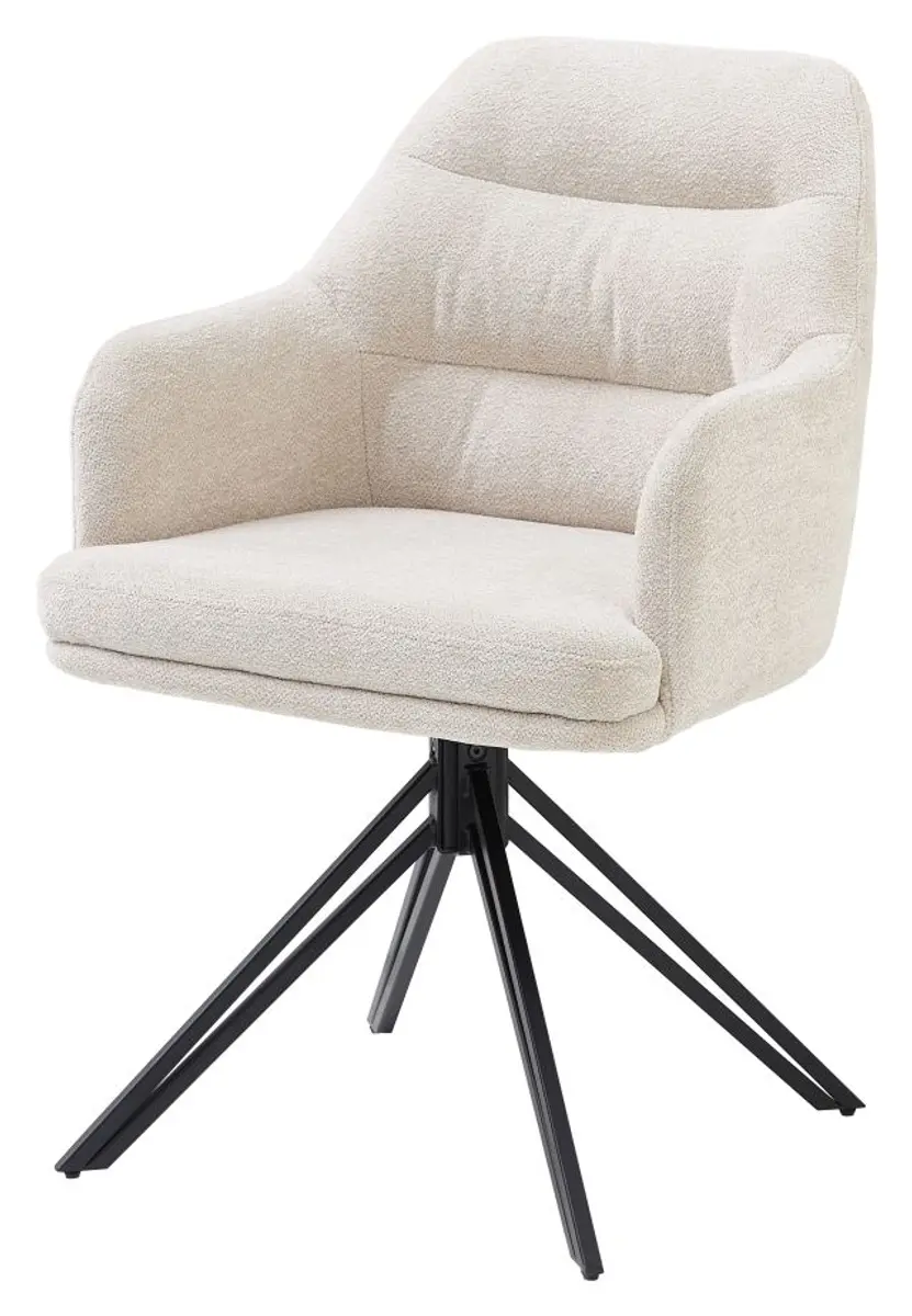 Armlehnstuhl - drehbar, Stoff, Beige