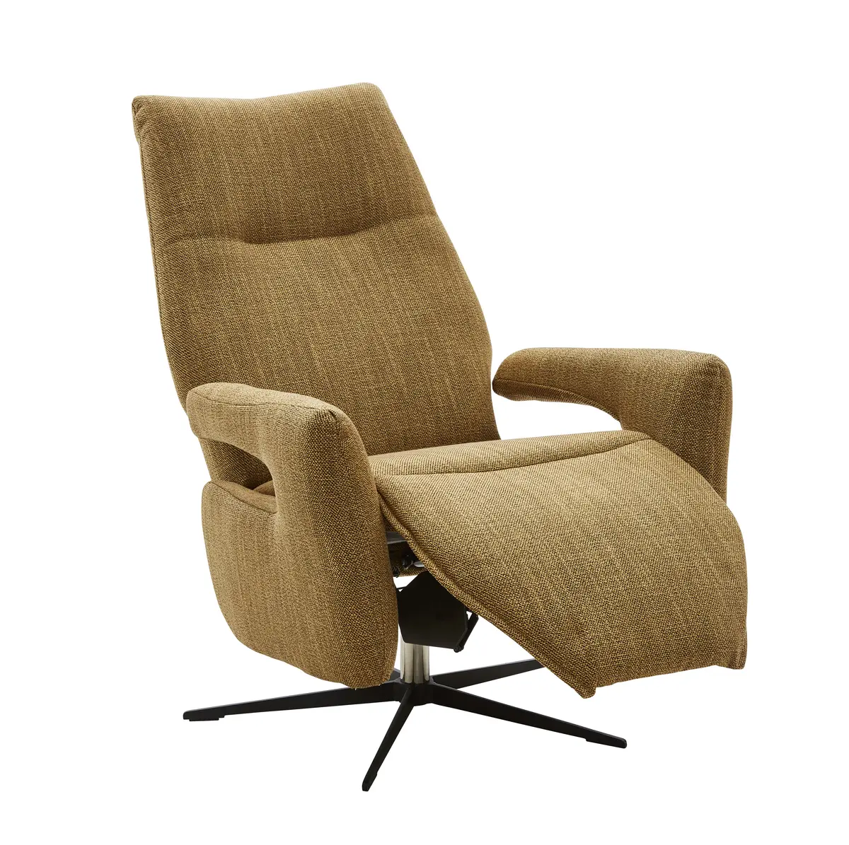 Relaxsessel Lucero - Kopfteil/Fußteil/Rückenlehne verstellbar, Stoff, Senfgelb