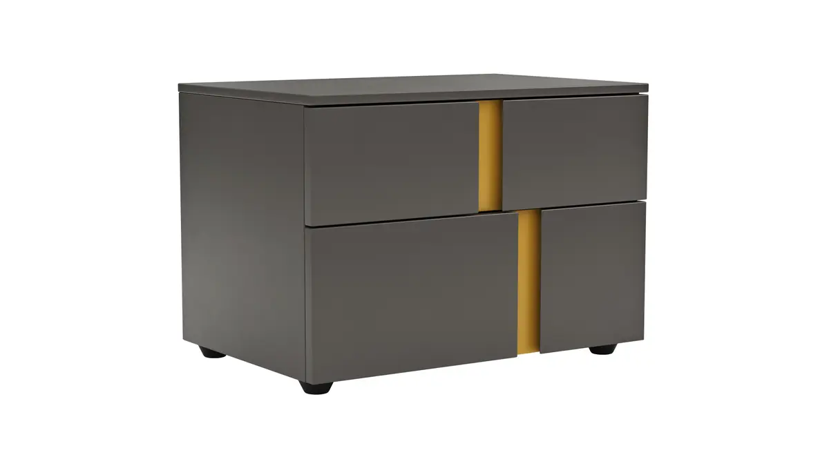 Nachttisch Loretto - Lack matt, Anthrazit