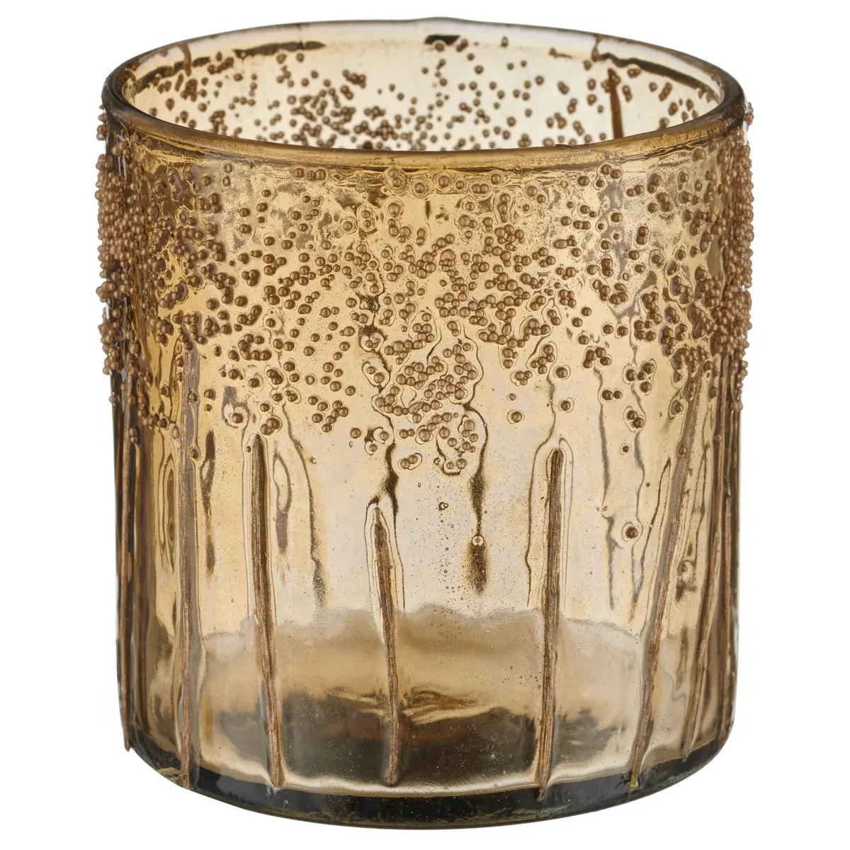 Windlicht - DH ca. 8x9 cm, Senfgelb