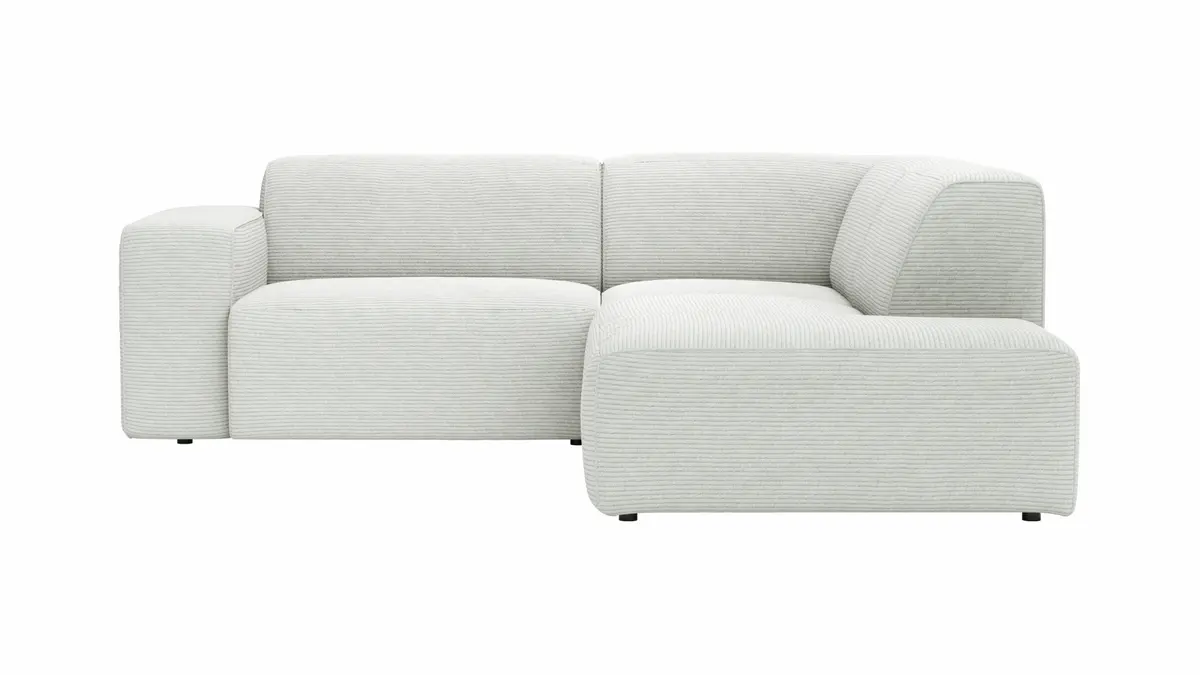 Ecksofa Elementos - 1,5-Sitzer links mit Ecke rechts, Stoff, Weiß