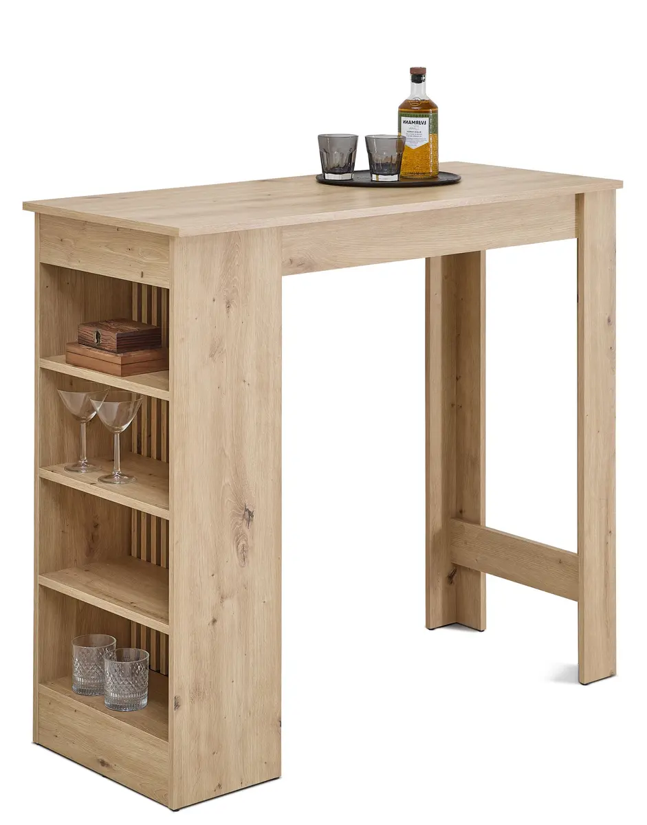 Bartisch - LB ca. 115x50 cm, Artisan Eiche Nachbildung, Schwarz