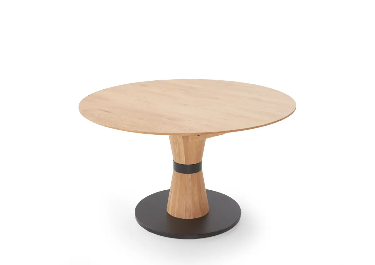 Esstisch - ausziehbar, Durchmesser ca. 130cm, Wildeiche massiv