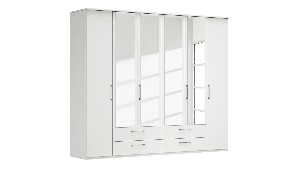 Drehtürenschrank Viana - B. ca. 270 cm, Lack, Weiß