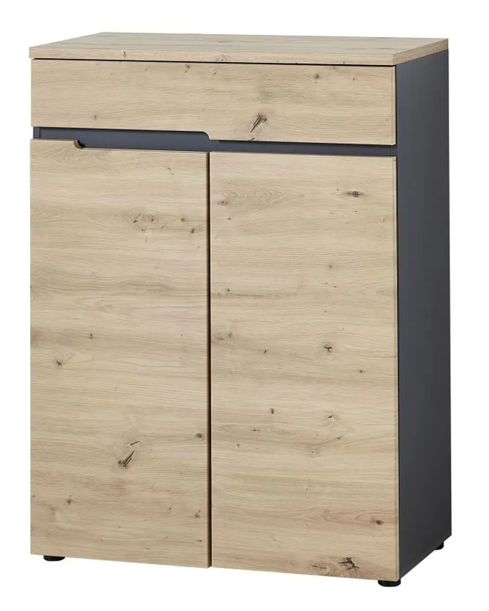 Schuhschrank - Eiche Dekor, Graphit