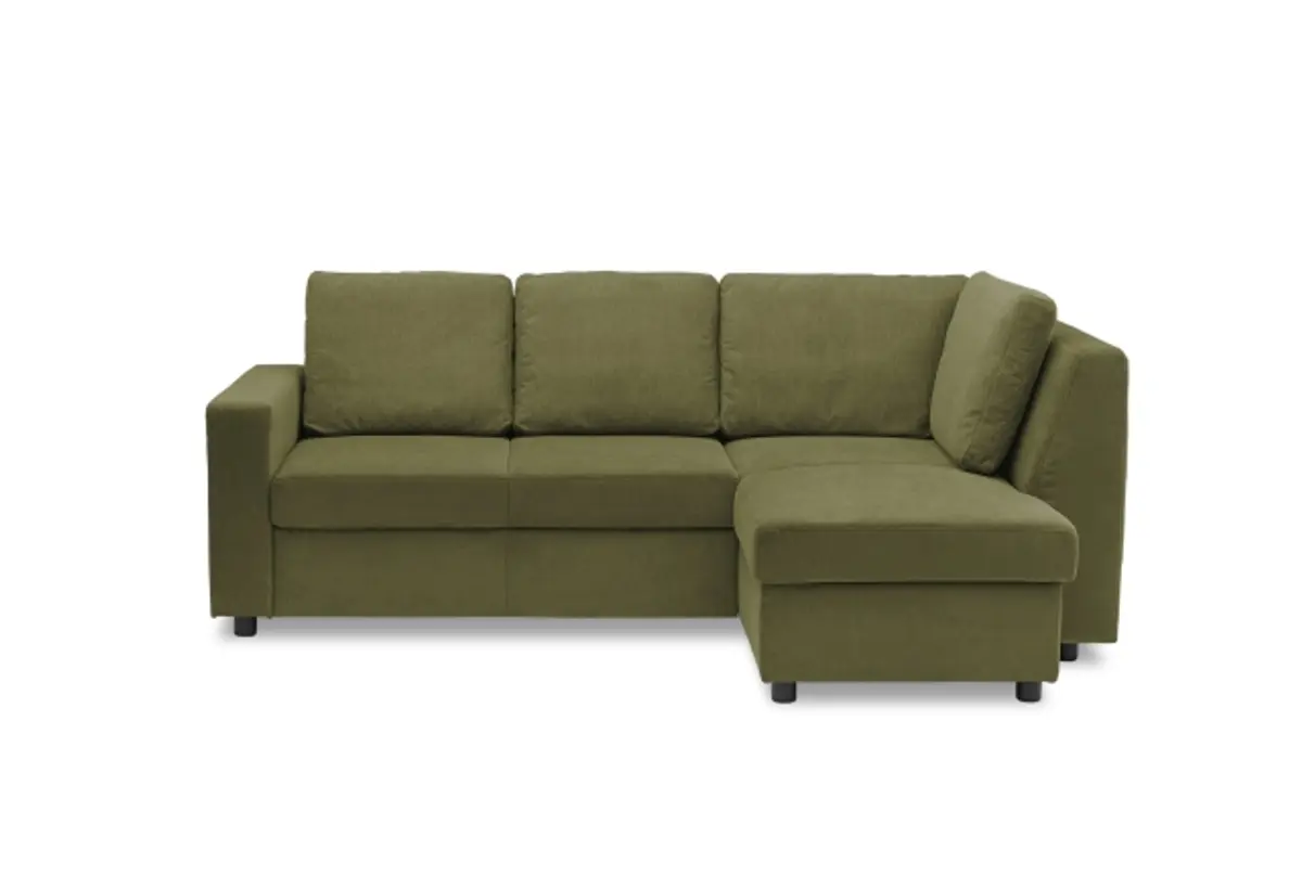 Ecksofa PRO FLEXX - 2-Sitzer, Ecke rechts, Stoff, Olive