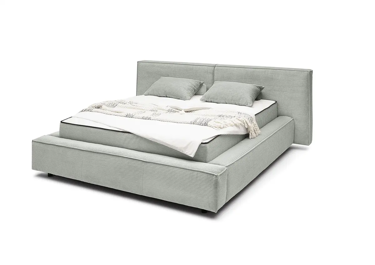 Polsterbett- Liegefläche ca. 180x200 cm, Stoff, Salbei, inkl. Matratze