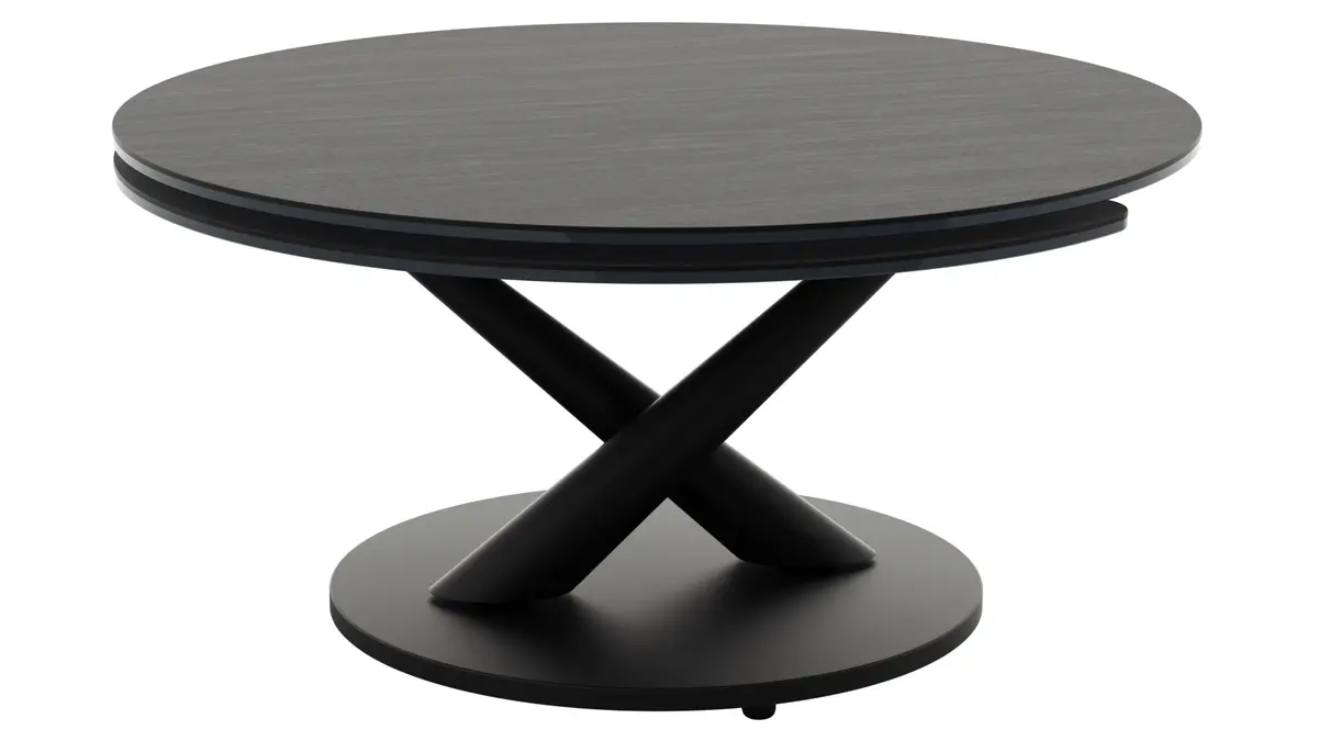 Couchtisch Spessa - LB ca. 128x80 cm, drehbar, Keramik, Anthrazit