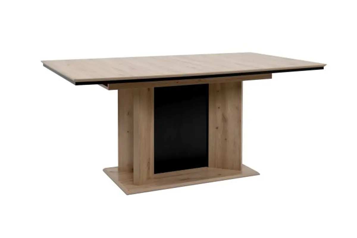 Esstisch - LB ca. 160x90 cm, Artisan Eiche Nachbildung, Schwarz