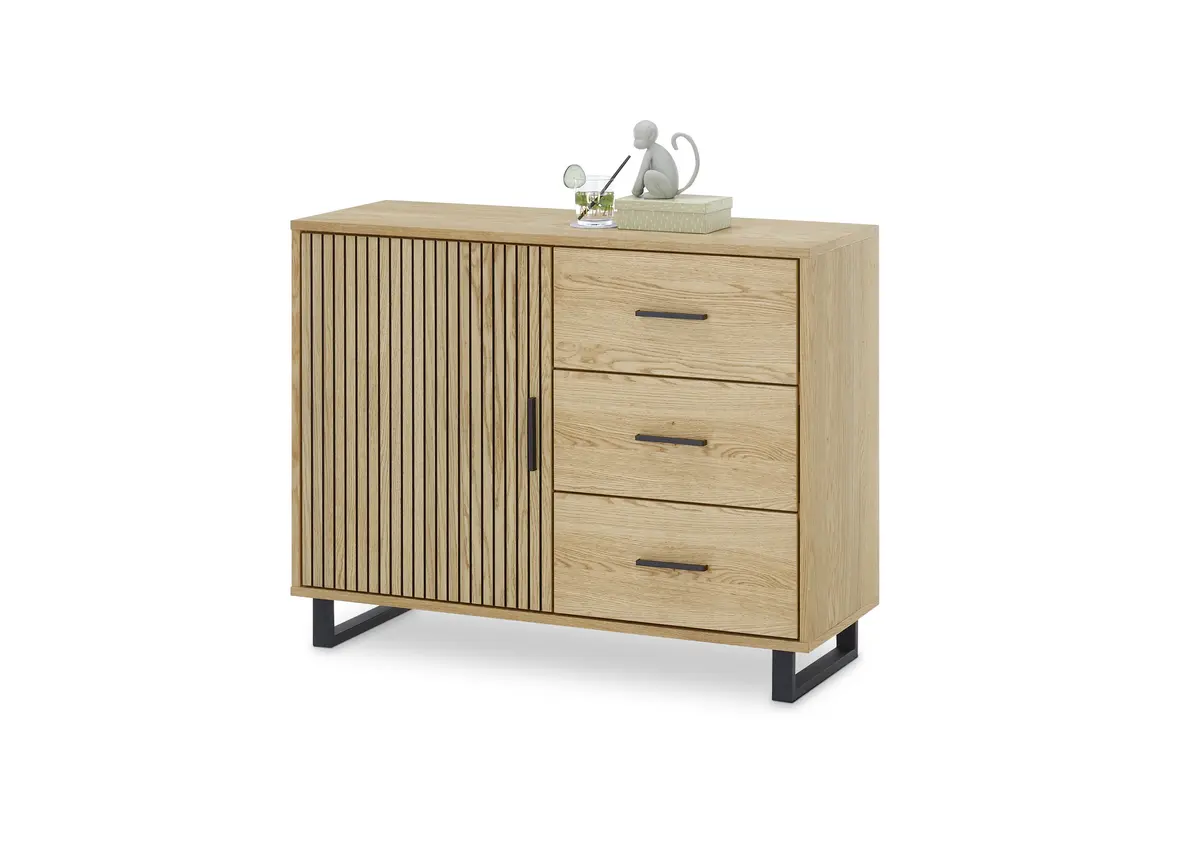 Kommode- Eiche furniert Akustikpaneeloptik