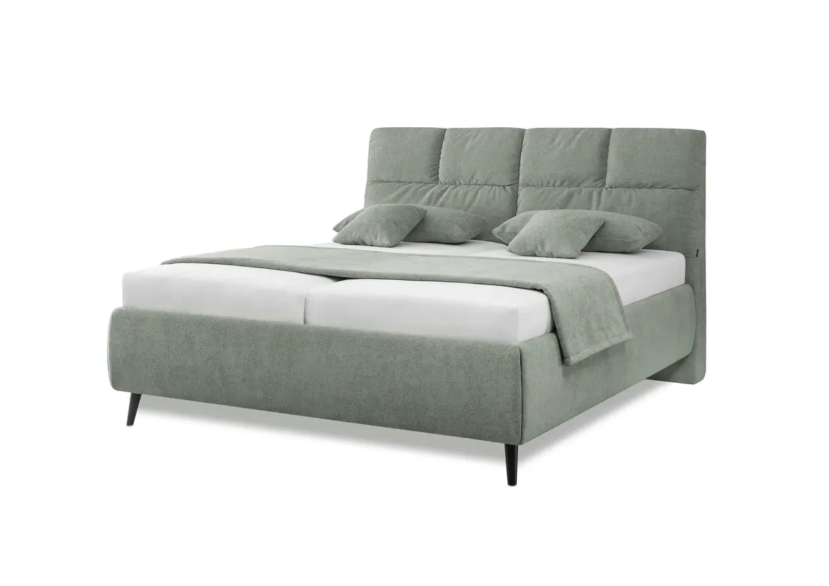Polsterbett - Liegefläche ca. 180x200 cm, Stoff, Grün