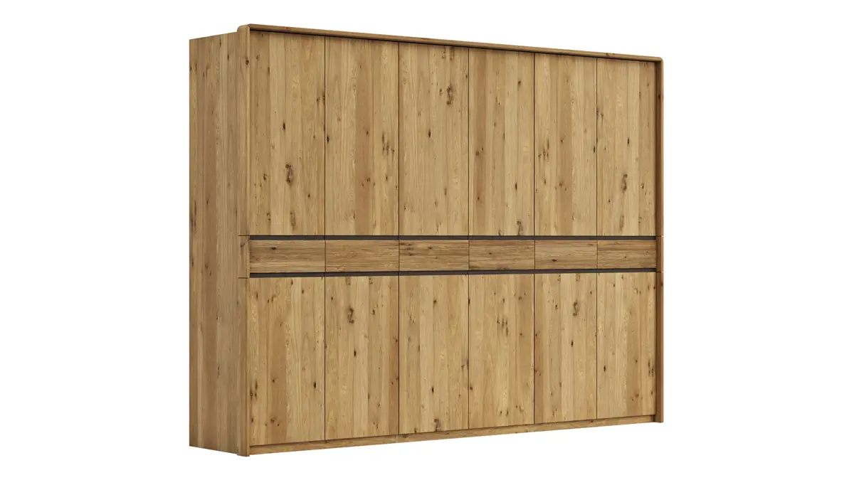Drehtürenschrank Baltimore - inkl. Passepartout, B ca. 297 cm, Wildeiche massiv