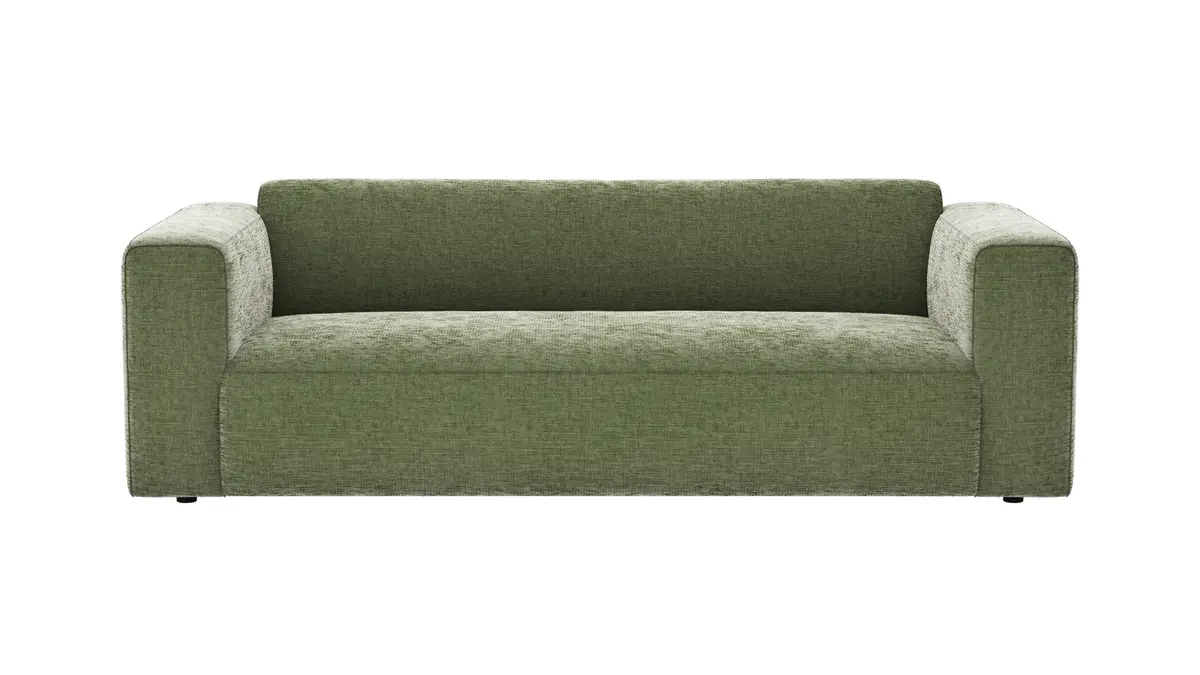 Sofa Laja - 3-Sitzer, Stoff, Dunkelgrün