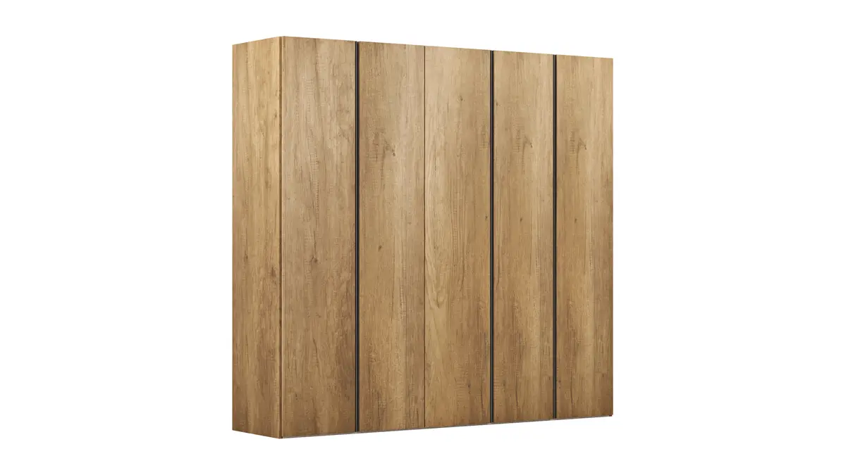 Drehtürenschrank Loretto - B ca. 254 cm, Melamin Astig hell