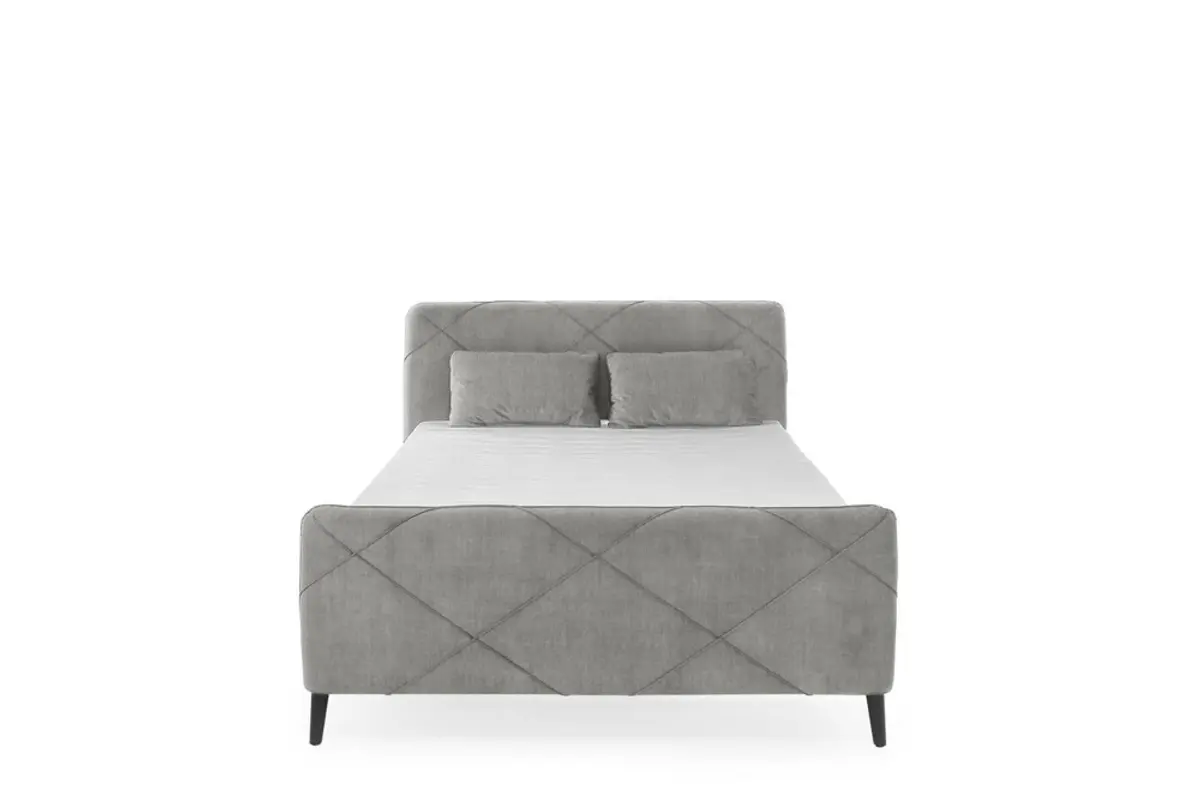 Boxspringbett JESSI- Liegefläche ca. 140x200 cm, Stoff, Hellgrau