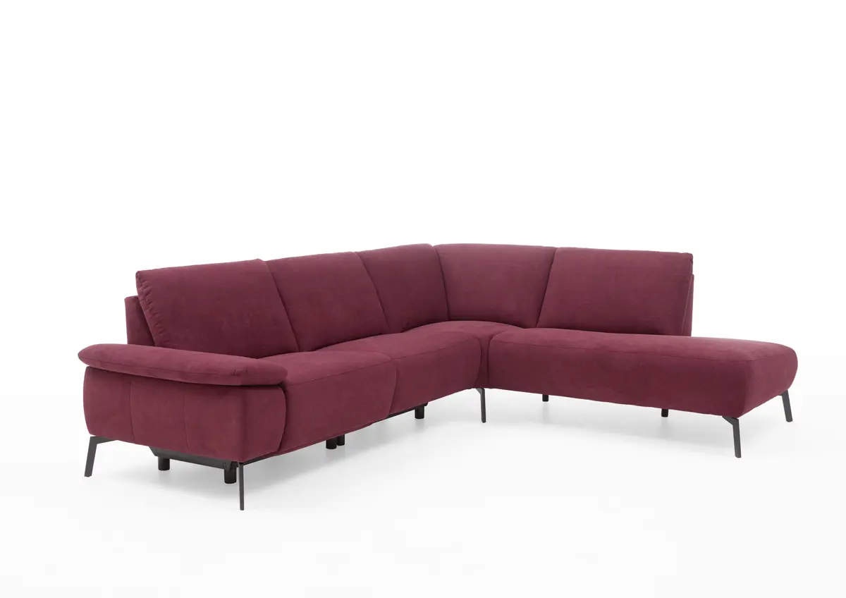 Polsterecke EM Venedig - 1,5-Sitzer mit Ecke rechts, Stoff, burgunder