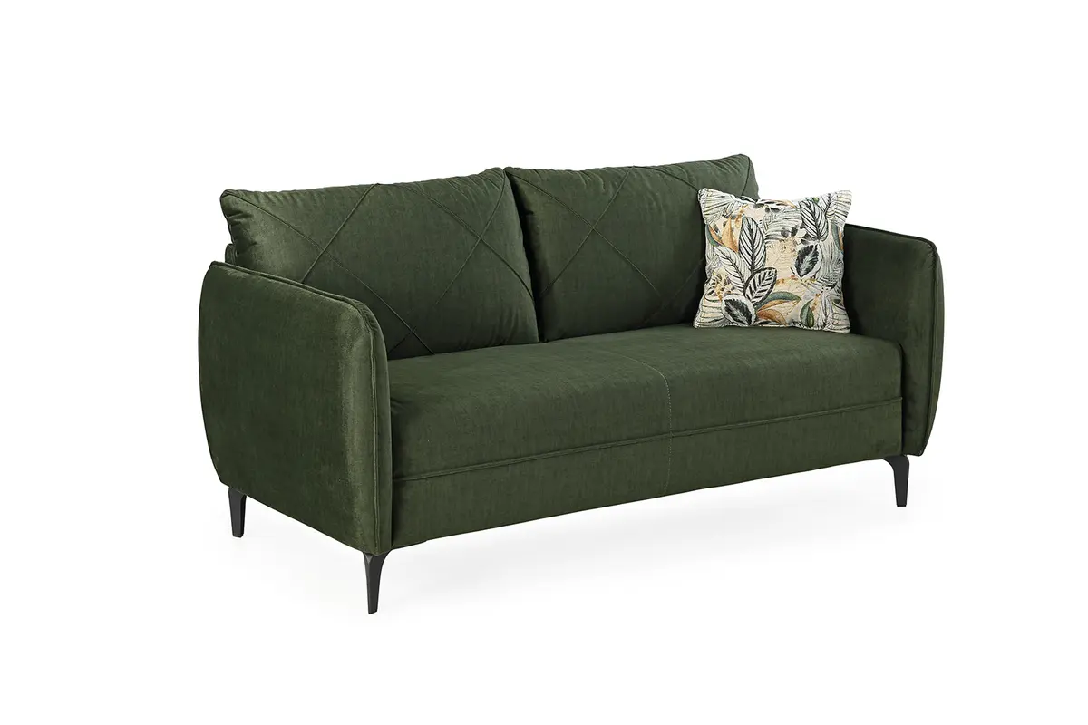 Sofa - 2,5-Sitzer, Stoff Dunkelgrün