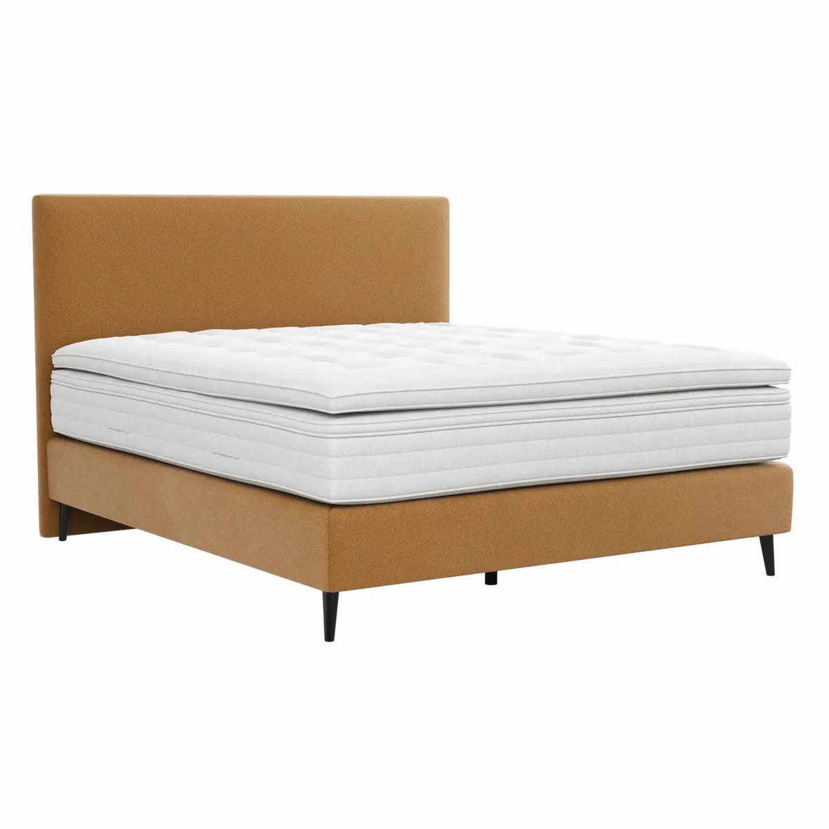 Boxspringbett Navelli 2 - Liegefläche ca. 180x200 cm, Stoff, Kurkuma