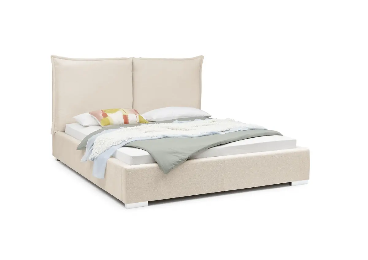 Bettgestell SANDRIN A- Liegefläche ca. 180x200 cm, Stoff, Creme