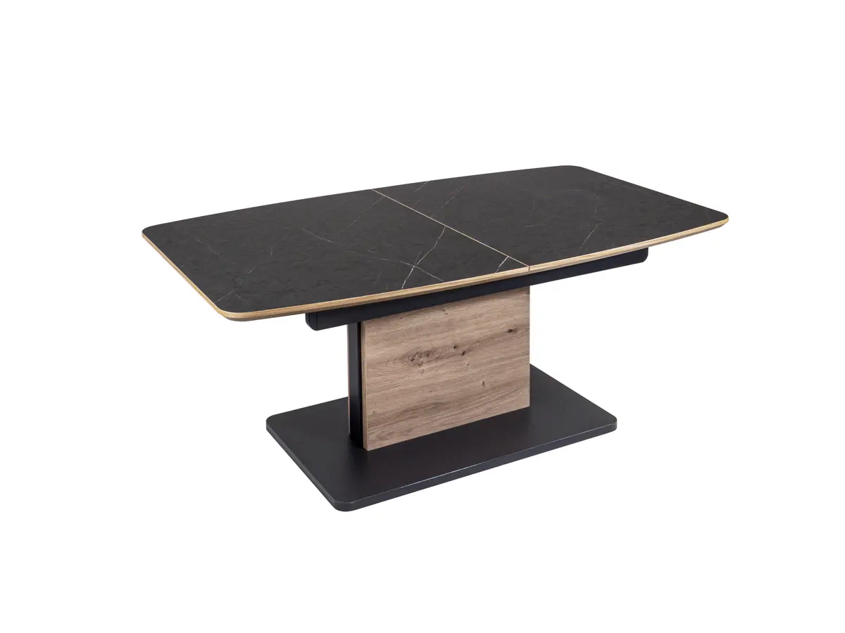 Couchtisch - höhenverstellbar, ausziehbar, LBH. ca. 120-160x70x56-75 cm, Schwarz