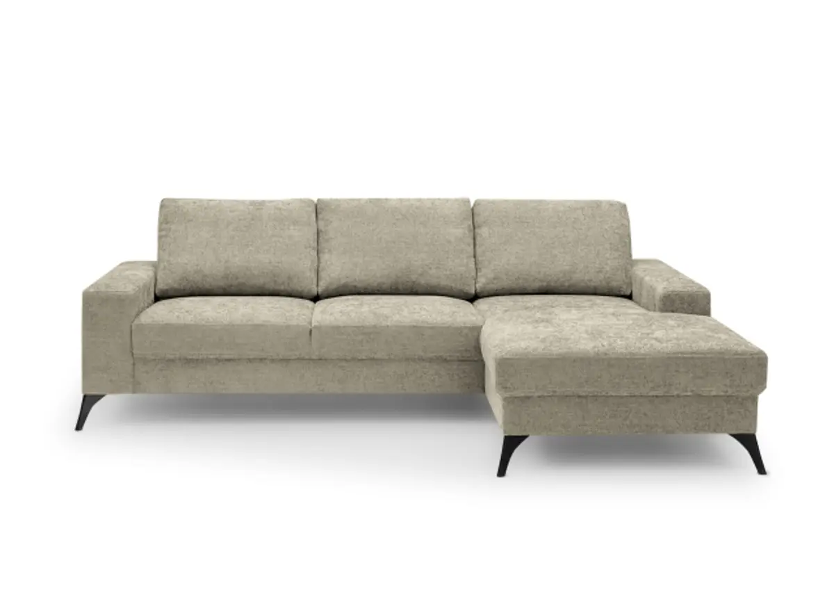 Ecksofa - 2-Sitzer, Ecke rechts, Stoff, Beige