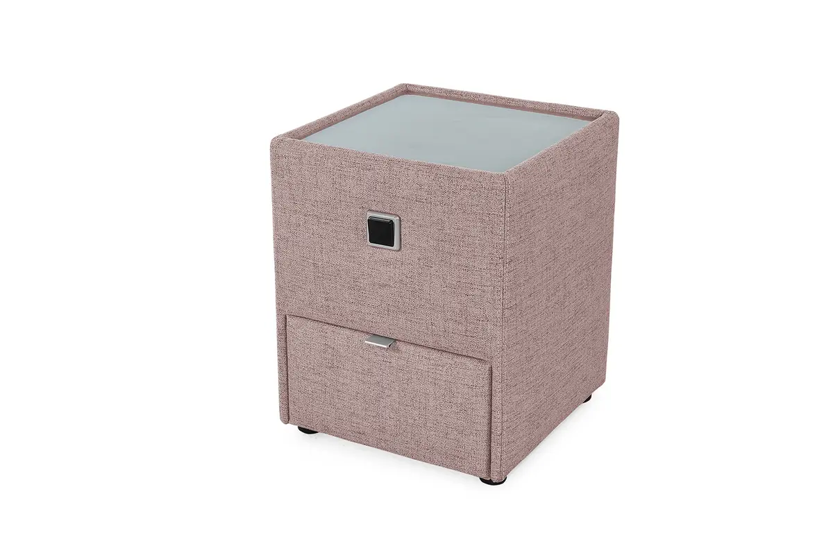 Nachtisch- inkl. LED-Beleuchtung, Stoff, Rosa